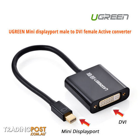 UGREEN ACBUGN10448 Mini displayport male to DVI female Active converter - Ugreen - 6957303814480 - ACBUGN10448