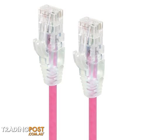 Alogic C6S-1.5PNK 1.5m Pink Ultra Slim Cat6 Network Cable UTP 28AWG - Alogic - 9350784011626 - C6S-1.5PNK