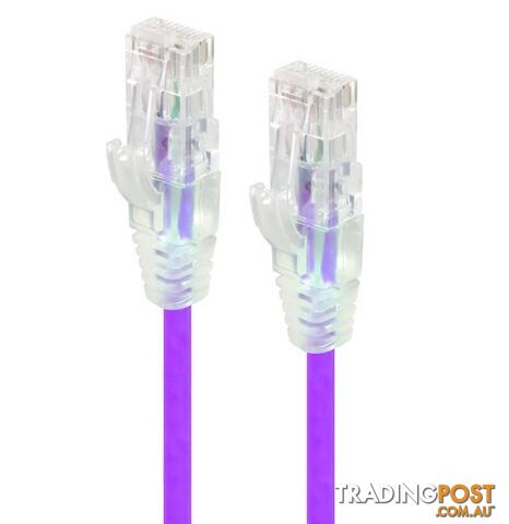 Alogic C6S-01PUR 1m Purple Ultra Slim Cat6 Network Cable UTP 28AWG - Alogic -...