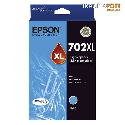 Epson C13T345292 702 Cyan XL Ink Cartridge - Epson - 9314020623967 - C13T345292