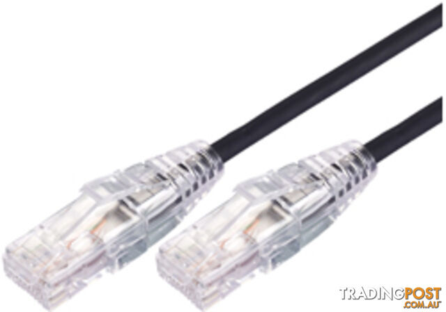 Comsol UTP-.5-C6A-UT-BLK 0.5m RJ45 Cat 6A Ultra Thin Patch Cable - Black -...