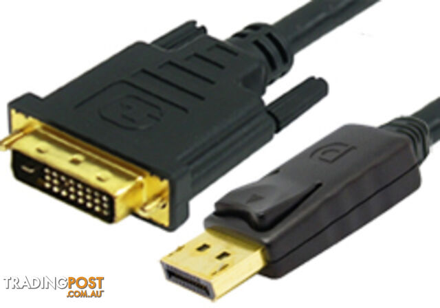 Comsol DP-DVI-MM-05 5M DisplayPort Male to Single Link DVI-D Male Cable - Comsol - 9332902007391 - DP-DVI-MM-05