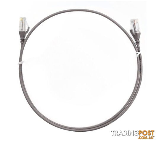 8Ware CAT6THINGE-1M CAT6 Ultra Thin Slim Cable 1m - Grey - 8ware - 0744109262890 - CAT6THINGE-1M