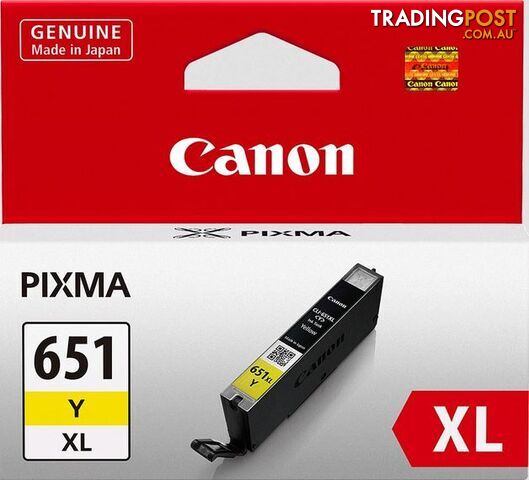 Canon CLI651XLY Yellow Extra Large Ink Tank - Canon - 4960999905143 - CLI651XLY
