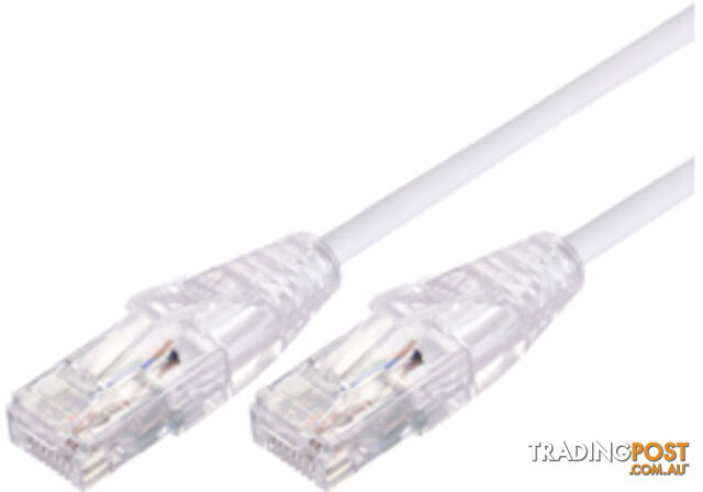 Comsol UTP-01-C6A-UT-WHT 1m RJ45 Cat 6A Ultra Thin Patch Cable - White - Comsol...