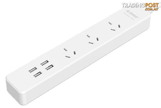 Orico OSC-3A4U Surge Protector 3 AC Outlet Power Strip 4 USB 20W Smart Charging...