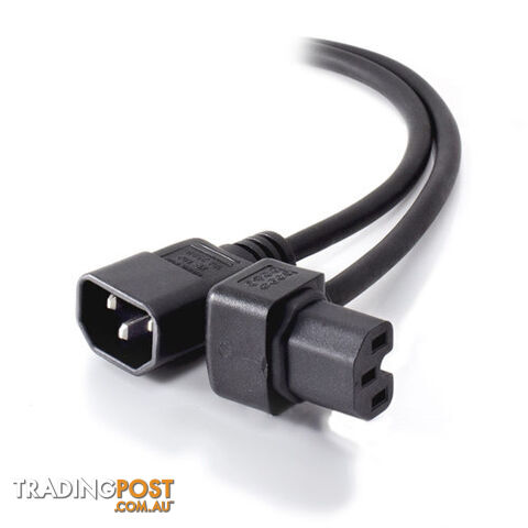 Alogic MF-C14RTC15-02 2m IEC C14 to Down Angle IEC C15 High Temperature - M to F - Alogic - 9350784007452 - MF-C14RTC15-02 - photo 1 of 2