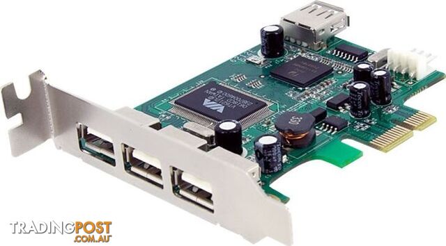 StarTech PEXUSB4DP 4 Port LP PCI Express USB Card - StarTech - 065030836661 - PEXUSB4DP