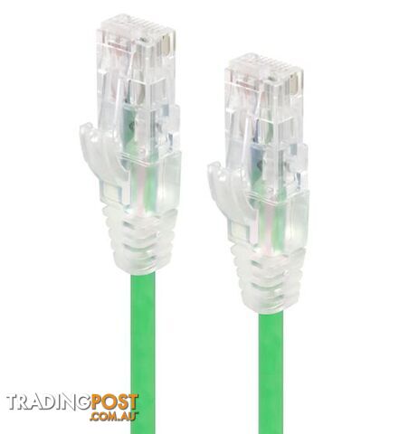 Alogic C6S-0.30GRN 0.30m Green Ultra Slim Cat6 Network Cable UTP 28AWG - Alogic - 9350784011039 - C6S-0.30GRN