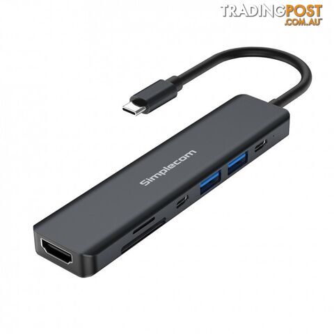 Simplecom CH570 USB-C 7-in-1 Multiport Adapter Hub USB 3.0 HDMI 4K SD Card...
