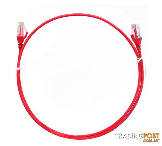 8Ware CAT6THINRD-20M CAT6 Ultra Thin Slim Cable 20m - Red - 8ware - 0744109262937 - CAT6THINRD-20M