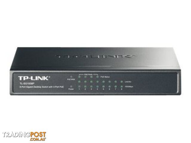 TP-Link TL-SG1008P 8 Port Gigabit Switch with 4-port POE - TL-SG1008P - TP-Link - 845973021160 - TL-SG1008P