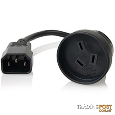 Alogic 15cm Power Cable - IEC C14 Male to 3 Pin AU Female MF-C14AUS3P-.15 - Alogic - 9319866085252 - MF-C14AUS3P-.15