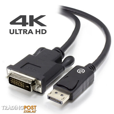 Alogic DP-DV4K-02-ACTV ACTIVE 2m DisplayPort to DVI-D Cable with 4K Support - M to M - Alogic - 9350784002402 - DP-DV4K-02-ACTV