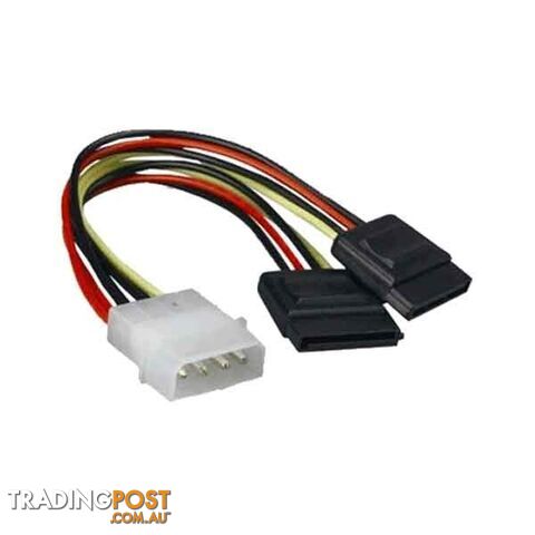 Molex Male to 2 * SATA Power Female Cable - Generic - 091324261260