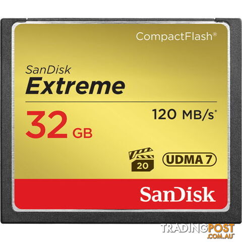 SanDisk SDCFXSB-032G-G46 CFXSB 32GB Extreme CompactFlash Memory Card - Sandisk - 619659123680 - SDCFXSB-032G-G46