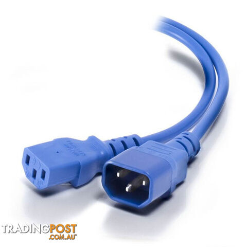 Alogic MF-C13C14-02-BLU 2m IEC C13 to IEC C14 Computer Power Extension Cord Male...
