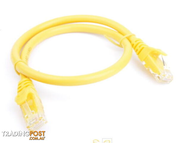8ware PL6A-0.5YEL Cat 6a UTP Ethernet Cable, Snagless - 0.5m (50cm) Yellow - 8ware - 9341756012963 - PL6A-0.5YEL