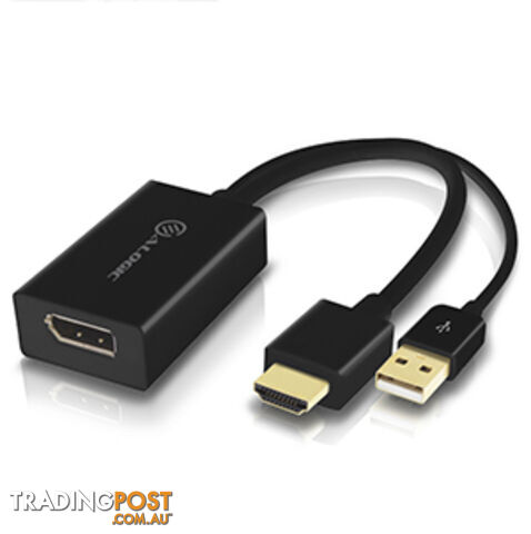 Alogic HDDPU-ACTV HDMI Male to DisplayPort Female Adapter with USB Cable - Alogic - 9350784010452 - HDDPU-ACTV