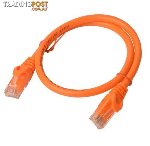 8ware PL6A-0.5ORG Cat 6a UTP Ethernet Cable, Snagless - 0.5m (50cm) Orange - 8ware - 9341756012987 - PL6A-0.5ORG