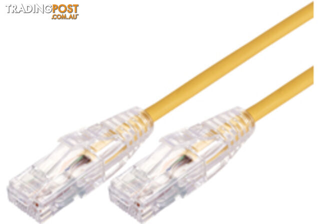 Comsol UTP-01-C6A-UT-YEL 1m RJ45 Cat 6A Ultra Thin Patch Cable - Yellow - Comsol - 9332902018229 - UTP-01-C6A-UT-YEL