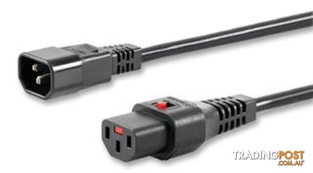 Alogic IECL-BK1314-0.5 IEC LOCK 0.5m IEC C13 to IEC C14 Power Extension Cord -...
