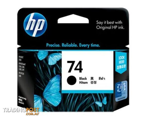 HP No.74 Black (CB335WA) ink Cartridge D4260, PSC4280, 4385,5280,5360, OJ5780 - HP - 884420904168 - CB335WA