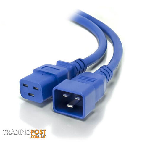 Alogic MF-C19C20-01-BLU 1m IEC C19 to IEC C20 Power Extension Cable Male to Female Cable Blue - Alogic - 9350784007605 - MF-C19C20-01-BLU