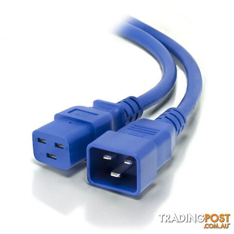 Alogic MF-C19C20-1.5-BLU 1.5m IEC C19 to IEC C20 Power Extension Male to Female Cable Blue - Alogic - 9350784008343 - MF-C19C20-1.5-BLU