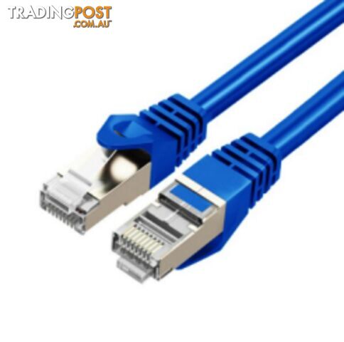 Cruxtec RS7-020-BL CAT7 10GbE SF/FTP Triple Shielding Ethernet Cable Blue 2m -...
