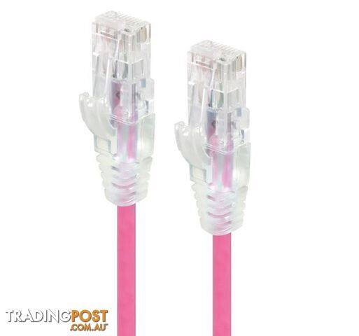 Alogic C6S-03PNK 3m Pink Ultra Slim Cat6 Network Cable UTP 28AWG - Alogic - 9350784011640 - C6S-03PNK