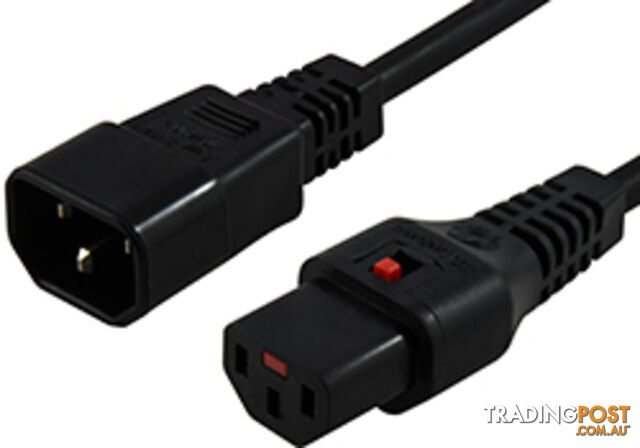 IEC Lock IECL-43-030 3m IEC LOCK Power Cable IEC-C14(M) to IEC-C13(F) Black - IEC Lock - IECL-43-030