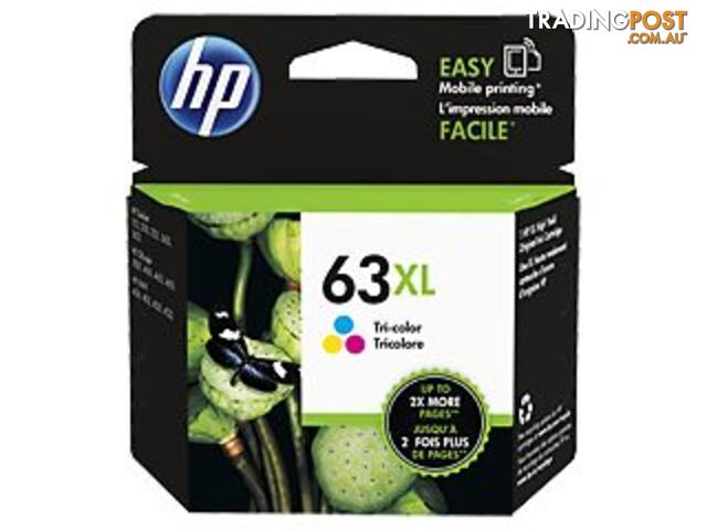 HP 63XL Tri-Color Ink Cartridge F6U63AA - HP - 193424494934 - F6U63AA