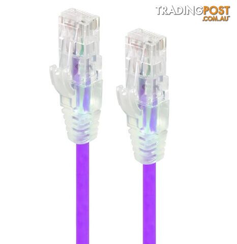 Alogic C6S-0.30PUR 0.30m Purple Ultra Slim Cat6 Network Cable UTP 28AWG - Alogic - 9350784011527 - C6S-0.30PUR