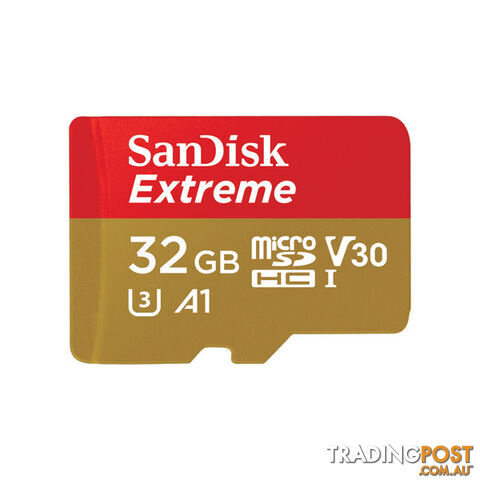 Sandisk SDSQXAF-032G-GN6GN 32GB Extreme microSDHC - Sandisk - 619659182113 - SDSQXAF-032G-GN6GN