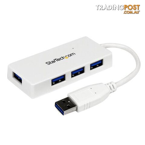 StarTech ST4300MINU3W Portable 4 Port Mini USB 3.0 Hub - White - StarTech -...