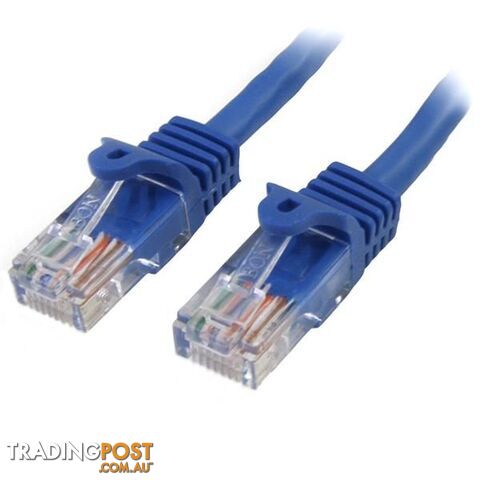 Startech 45PAT50CMBL 0.5m Blue Snagless Cat5e Patch Cable - StarTech - 0065030868167 - 45PAT50CMBL