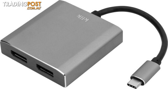Klik KCDP2AD USB-C Male to Dual DisplayPort Female Adapter - Klik -...