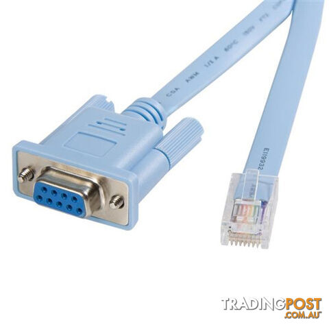 StarTech DB9CONCABL6 6 ft RJ45 to DB9 Cisco Console Cable - StarTech -...