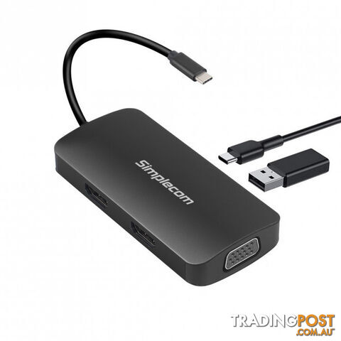 Simplecom DA450 5-in-1 USB-C Multiport Adapter MST Hub with VGA and Dual HDMI - Simplecom - 9350414002178 - DA450