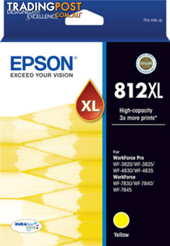EPSON C13T05E492 812XL High Capacity Capacity DURABrite Yellow Ink Cartridge - Epson - 9314020631849 - C13T05E492