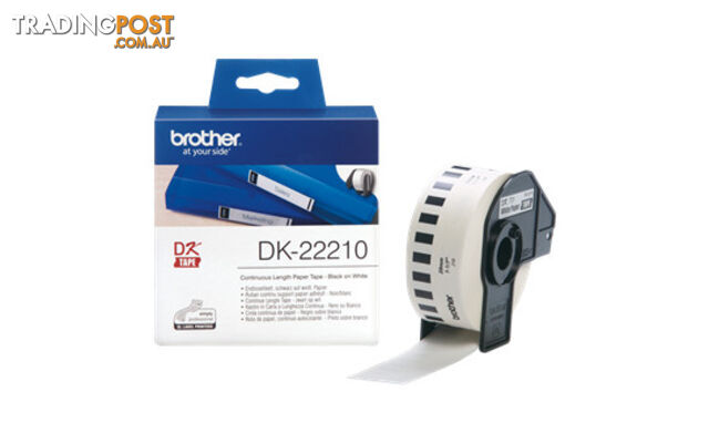 Brother DK22210 WHITE CONTINUOUS PAPER ROLL 29mm*30.48m - Brother - 4977766628181 - DK22210