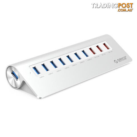 Orico M3H73P-V1-AU-SV Silver Aluminium 7 Port USB3 Powered Hub With Charging -...