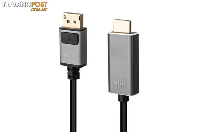 Klik KDPHD020 2mtr DisplayPort Male to HDMI Male Cable - Klik - 9332902019752 -...