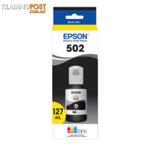 Epson C13T03K192 T502 Black Ink BOTTLE for EcoTank Printers - Epson - 9314020625893 - C13T03K192