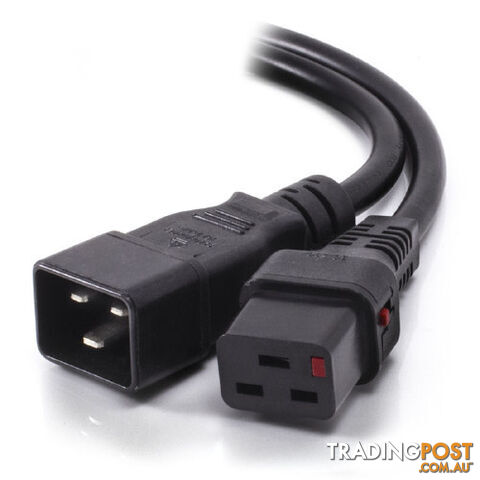 Alogic IECL-BK1920-01 IEC LOCK 1m IEC C19 to IEC C20 Power Extension Cord - Male...