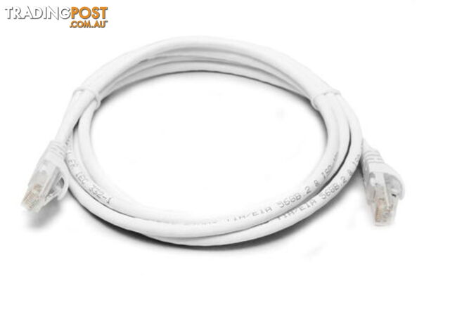 8ware PL6A-0.5WH Cat 6a UTP Ethernet Cable, Snagless - White 0.5M - 8ware - 9341756015674 - PL6A-0.5WH