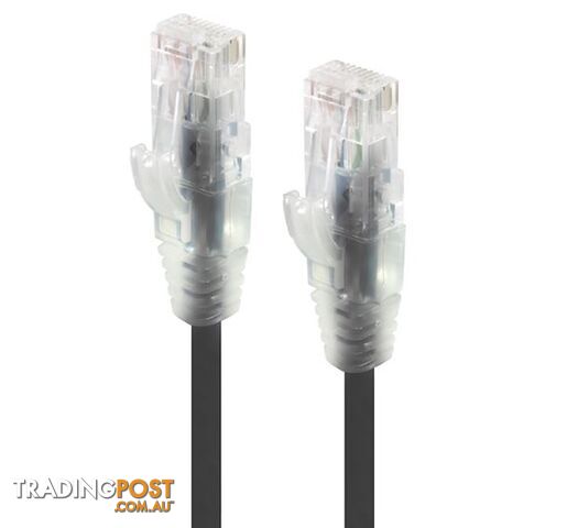 Alogic C6S-02BLK 2m Black Ultra Slim Cat6 Network Cable UTP 28AWG - Alogic - 9350784011145 - C6S-02BLK