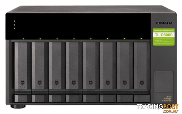 QNAP TL-D800C 8-bay desktop USB-C 3.1 Gen2 10Gbps JBOD expansion unit - QNAP - 4713213516188 - TL-D800C