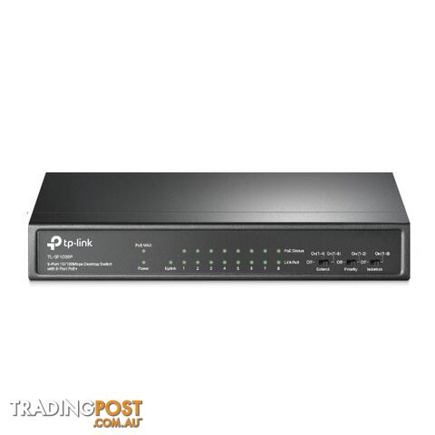TP-Link TL-SF1009P 8 Port Ethernet PoE Switch - TP-Link - 6935364052966 - TL-SF1009P